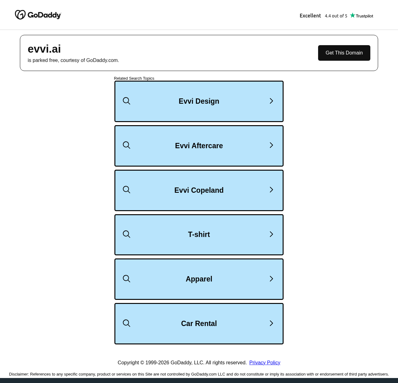 Evvi homepage